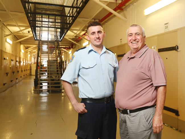 Prison office Patrick Irwin with his father Wayne. Picture: Richard Dobson