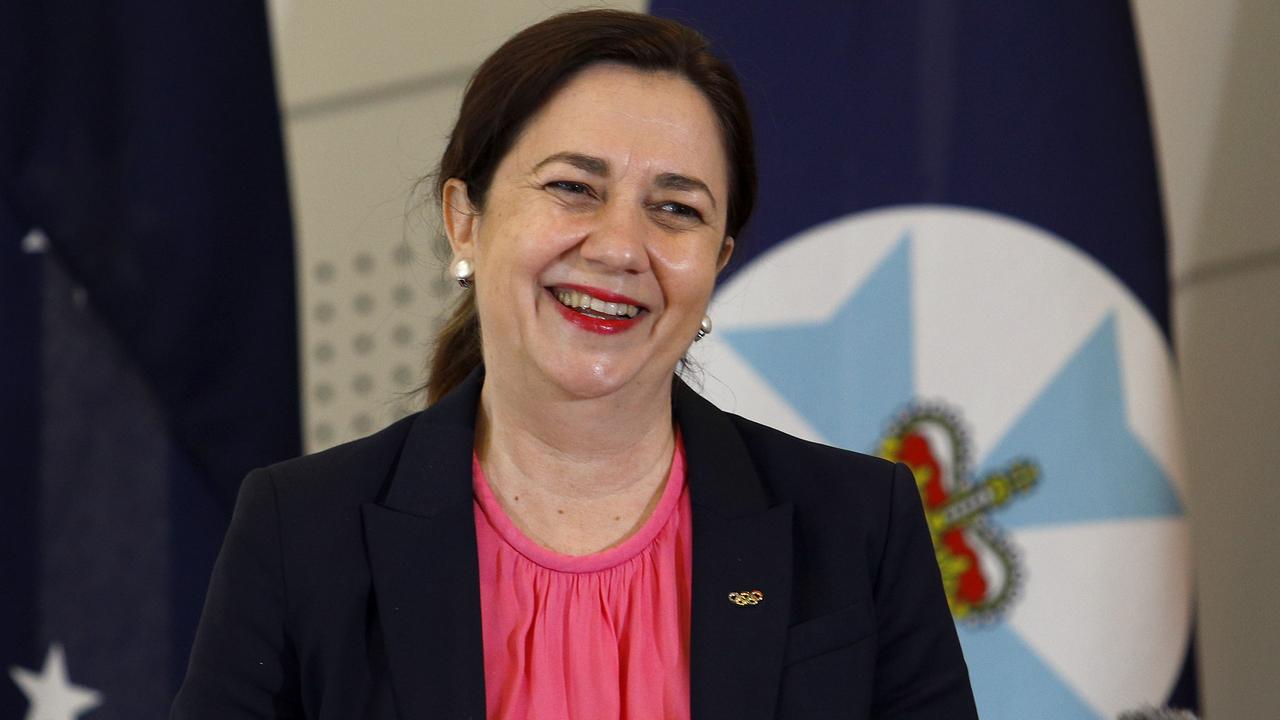 Queensland Premier Annastacia Palaszczuk told reporters she’d provide an update on the voluntary assisted dying Bill when she is ready. Picture: Tertius Pickard