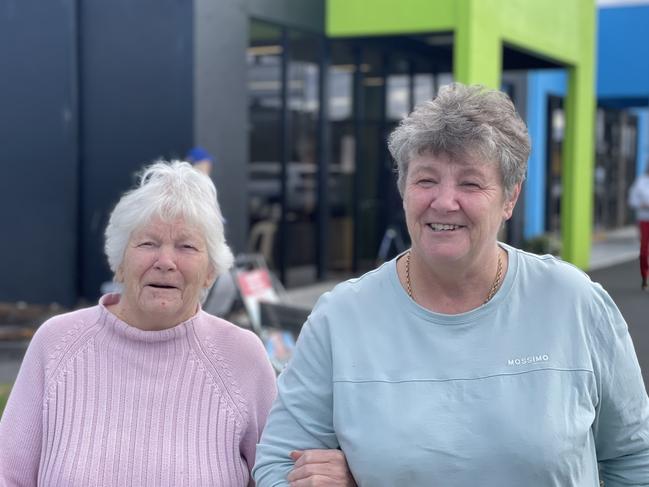 Annette and Dorris at the Raglan Parade early voting booth centre.