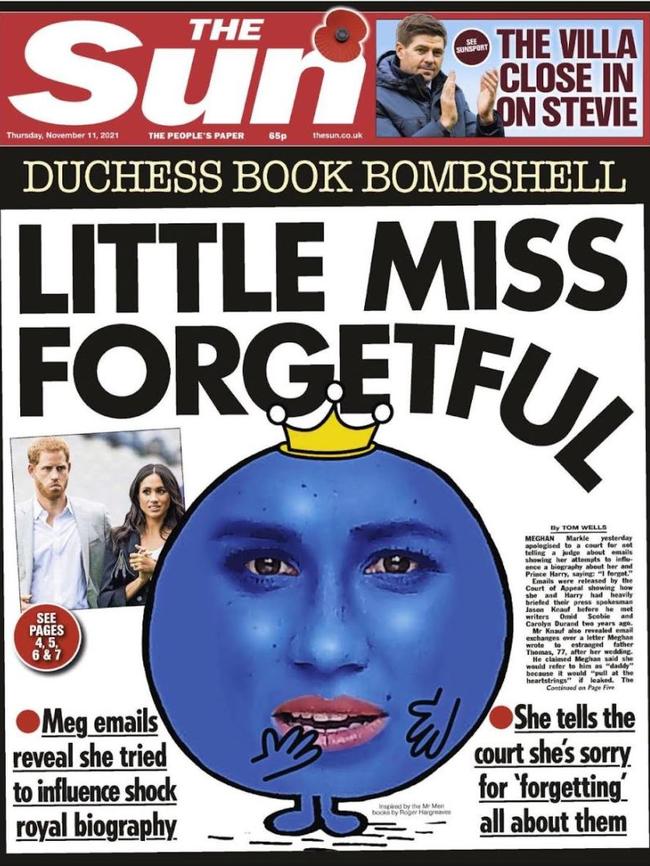 How UK tabloid The Sun reported the Meghan Markle revelations. Picture: Supplied