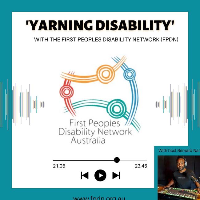 Yarning Disability will be available on Spotify, Apple Podcasts, iHeartRadio, Audacity, and other podcast streaming services on Thursday 16 March. Image: Supplied