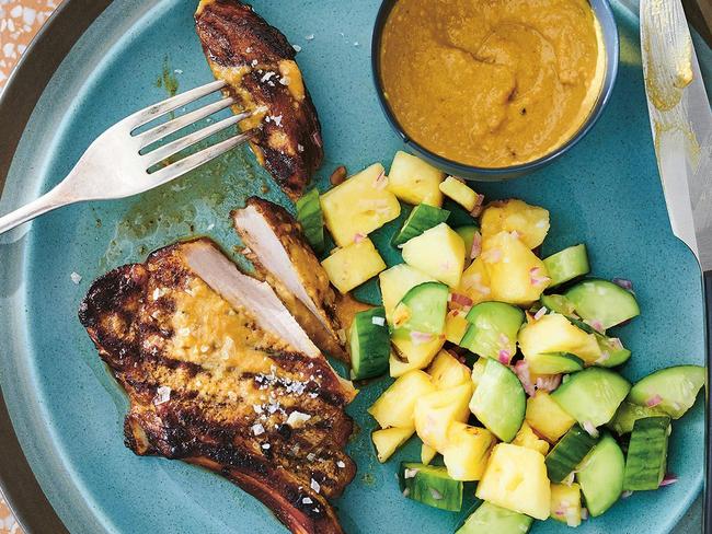 Grilled pork chops.