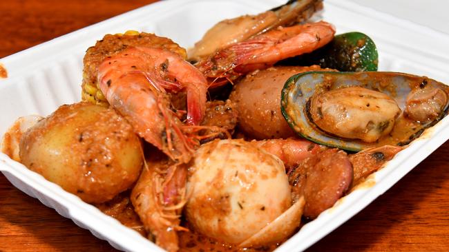 TASTE: Seafood Boil. a smaller serving of seafood boil. Picture: Evan Morgan