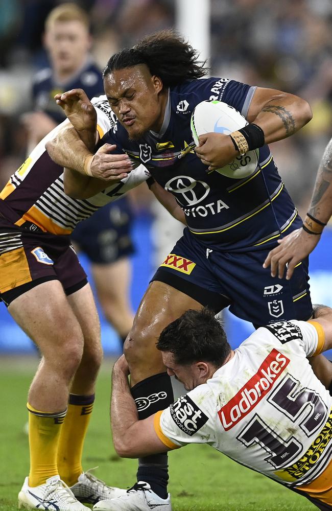 Luciano Leilua of the Cowboys. Picture: Ian Hitchcock/Getty Images