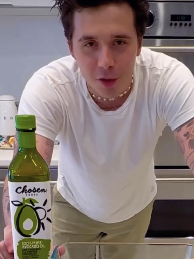 He really loves oil. Picture: Instagram/BrooklynBeckham