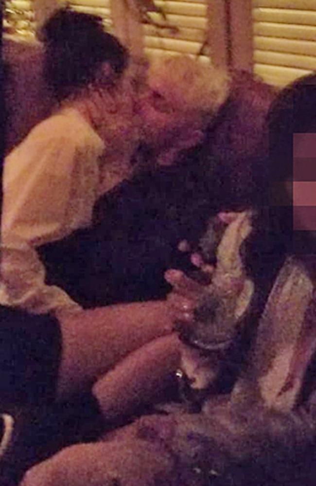 Kendall Jenner locking lips with Gigi and Bella Hadid's brother, Anwar Hadid. Picture: TMZ/MEGA TheMegaAgency.com