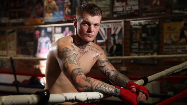 Daniel Lewis training at Southside Boxing Gym, Caringbah. Picture: Brett Costello