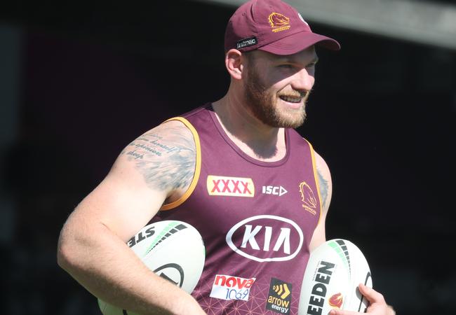 Matt lodge is a dominant character at the Broncos. Picture: Annette Dew