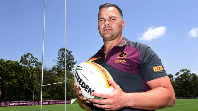 New Brisbane Bronco's coach Anthony Seibold at the Clive Berghofer centre after the termination of Wayne Bennett's contract. Monday December 3, 2018. Picture: AAP/John Gass