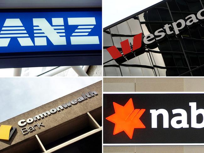 Composite image of Australia's 'big four' banks ANZ, Westpac, the Commonwealth Bank and the National Australia Bank. (AAP Image)