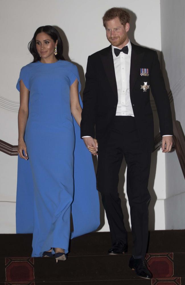 Despite the tiara, Meghan still looked resplendent. Picture: Getty