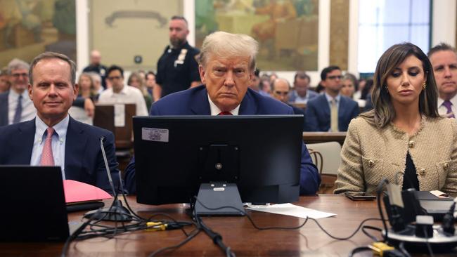 Former US President Donald Trump sits inside the courtroom for the third day of his civil fraud trial in New York. Picture: Spencer Platt/AFP