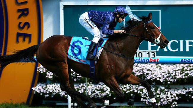 Atlantic Jewel winning at Caulfield. Picture by Colleen Petch.