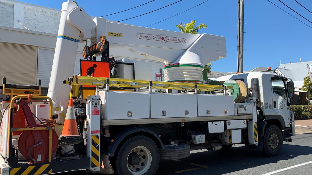 Ergon Energy was called to Arcadia and Morcombe Streets at Calliope overnight after live powerlines were brought down in the area Picture: Rae Wilson