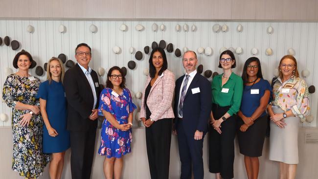 The Courier-Mail/BDO boardroom lunch featured Kim Franks, Lindi Deguara, Ray Merlano, Cherry Ward, Mary Darke, Kane Stevens, Phoebe Gervaise, Adeline Hough and Julia Horton. Picture: David Clark