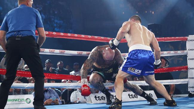 Paul Gallen punished Lucas Browne on Wednesday night.