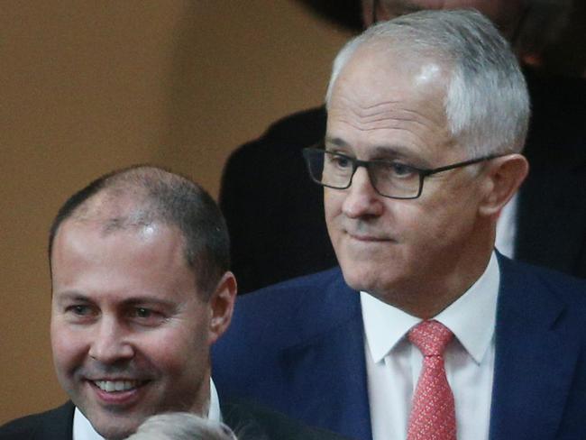 The Prime Minister Malcolm Turnbull with the Minister for the Environment and Energy Josh Frydenberg in Canberra today. Picture Gary Ramage