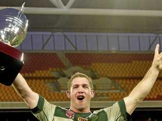 DEFINING MOMENT: Former Ipswich Jets captain Keiron Lander savours his team's historic Queensland Cup victory. Lander is one of the first picked in a Jets' 'team of the decade'. Picture: Inga Williams