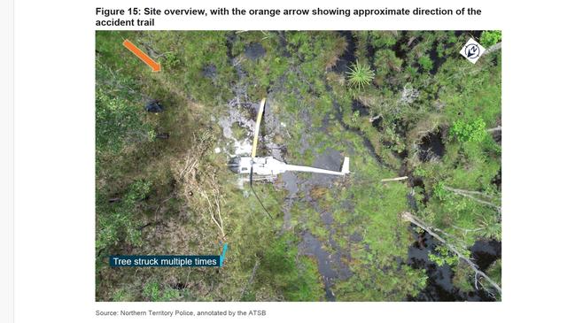 The fatal crash site at King River, West Arnhem Land, NT. Photo: ATSB.