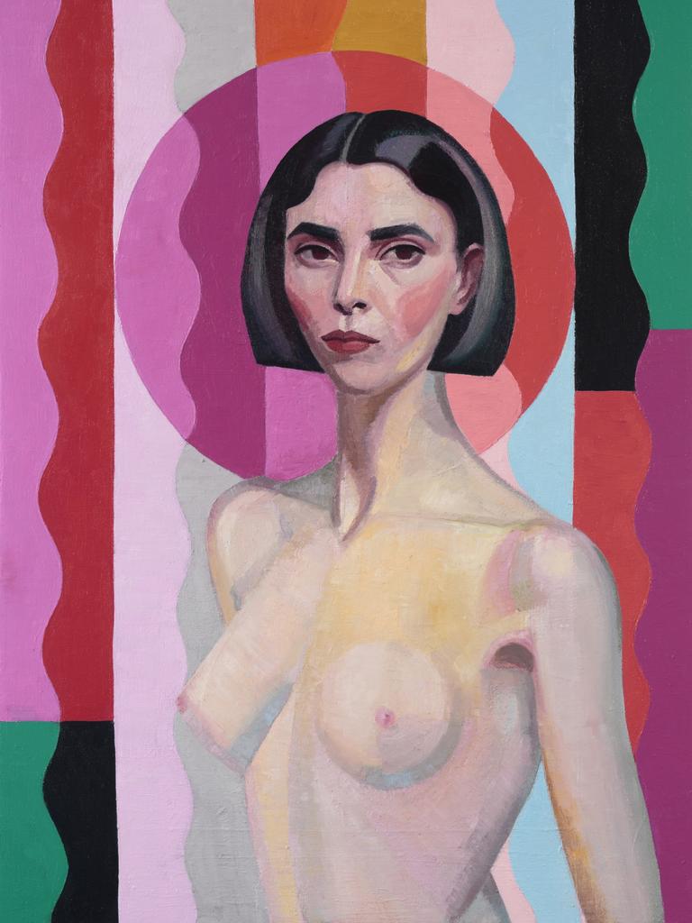 Yvette Coppersmith, Nude self portrait, after Rah Fizelle (2016), oil on linen, 91.5 (H) x 66.0 (W) cm, National Gallery of Australia, Canberra, Purchased with funds from the Marie and Vida Breckenridge bequest 2010.