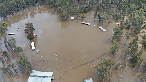 Princess Park, Shepparton during the October floods. Picture: Supplied