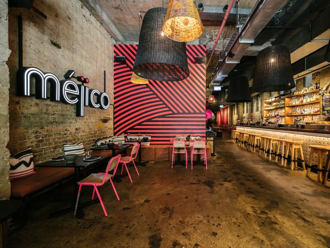 Interior shots of Pitt St restaurant Mejico in Sydney. Picture: Supplied