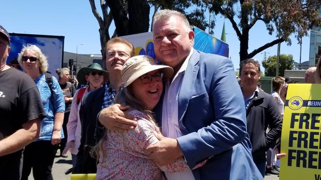 MP Craig Kelly appeared at the protest in Ballarat. Picture: Supplied