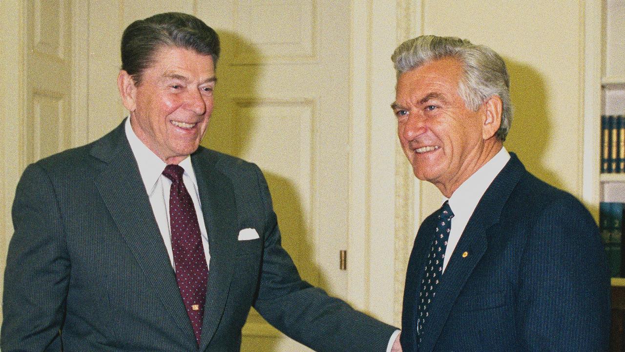 Prime Minister Bob Hawke and President Ronald Reagan at the White House, 1986.