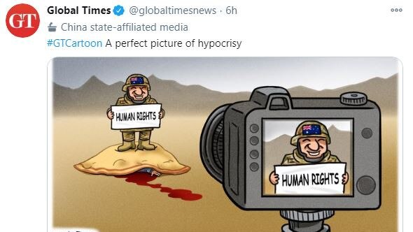 Another tweet and cartoon posted by the Chinese government mouthpiece publication.