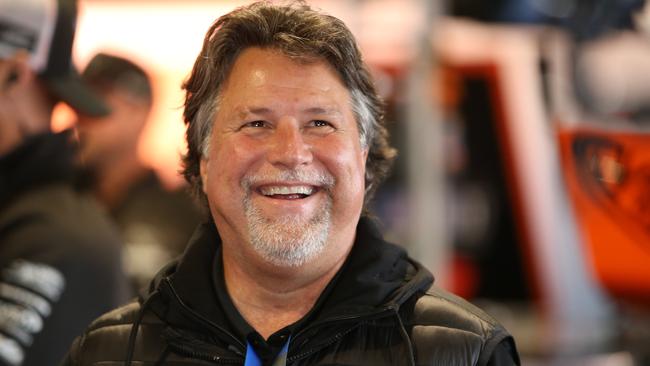 Michael Andretti enjoying the action at Mt Panorama. Picture: Tim Hunter.