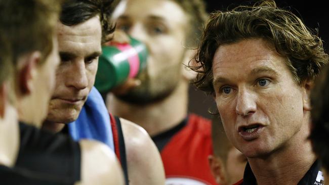 James Hird coaching Essendon. Picture: Wayne Ludbey