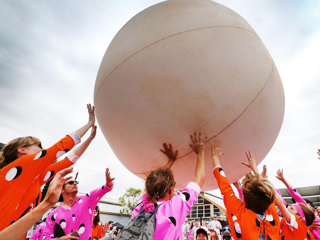 Jon Rose Interactive Sonic Ball during the Mofo Block Party at Inveresk. PICTURE CHRIS KIDD