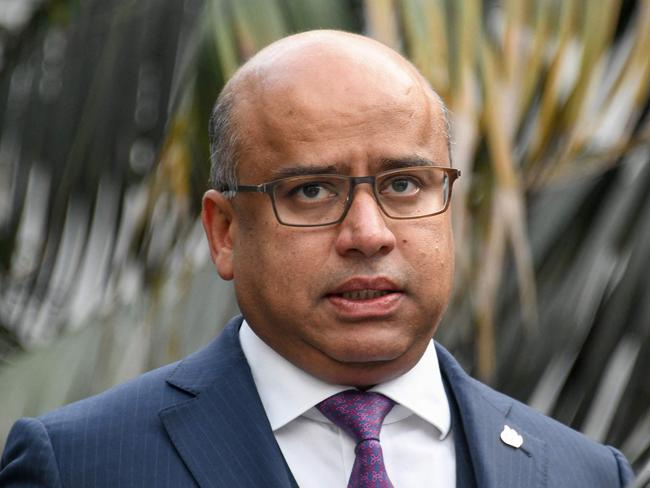 (FILES) In this file photo taken on January 24, 2019 Sanjeev Gupta, the head of English steel and metals company Liberty House, looks on during the inauguration ceremony of the Liberty Aluminium Dunkerque's plant in Dunkirk on January 24, 2019, after the company's takeover by Liberty House. - British-based steelmaker Liberty Steel on May 24, 2021 launched a major restructuring to sell part of its UK assets after the collapse of financier Greensill. (Photo by DENIS CHARLET / AFP)