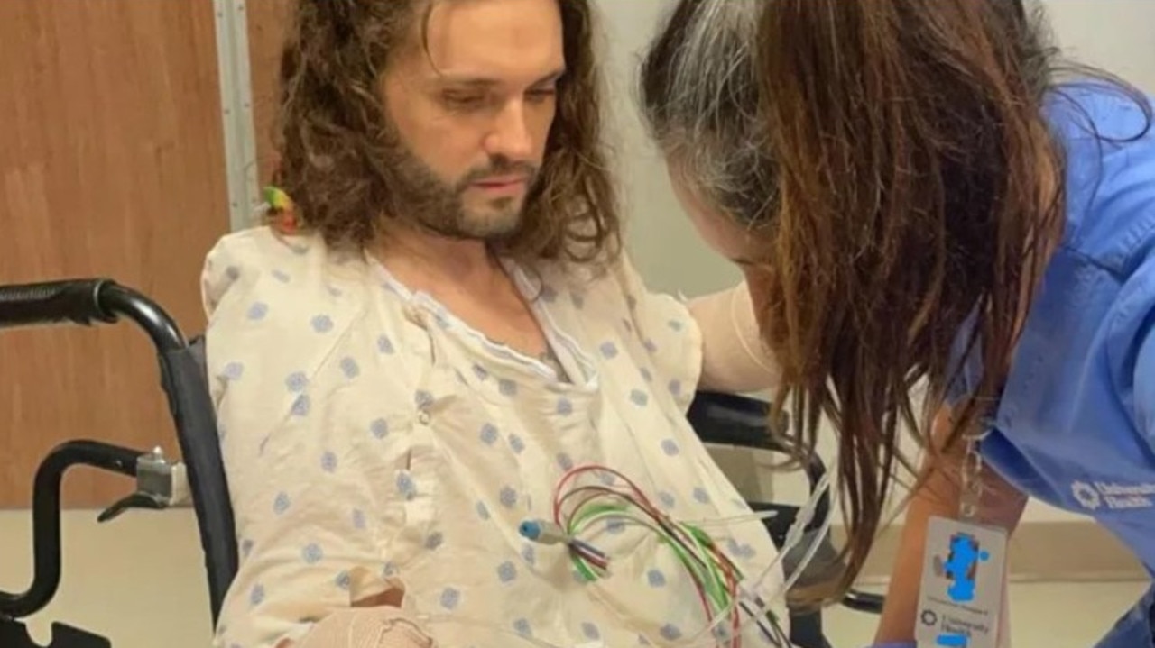 Michael pictured without both of his hands, a necessary amputation that prevents further complications from the typhus. Picture: GoFundMe/JLeene Hardaway