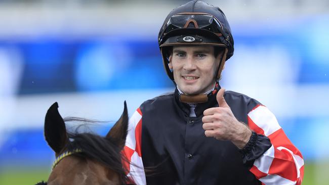 Tyler Schiller rides Julian Rock for trainer Julian Dubois on Wednesday. Picture: Getty Images