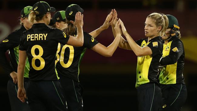 Thunder player Nicola Carey during a World T20 warm-up match. Pic: Jan Kruger-IDI