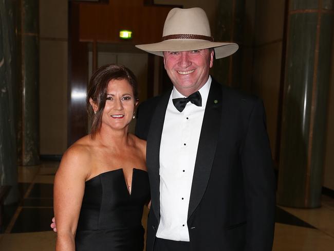 Barnaby Joyce and his wife Natalie attend the 2017 Midwinter Ball at Parliament House in Canberra. Picture: Ray Strange