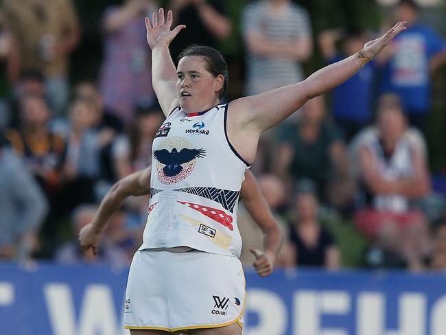 AFLW match - Dogs v Crows Sarah Perkins after Perkins kicked a goal in the second term  Picture:Wayne Ludbey