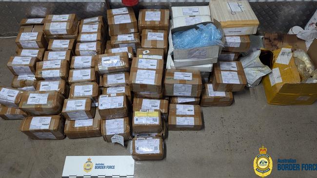 The ABF carried out raids in September during which they seized hundreds of packages of alleged precursor drugs. Picture: Australian Border Force