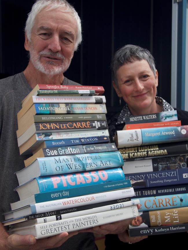 Friends of the Library getting ready for the Byron Bay Book Fair.