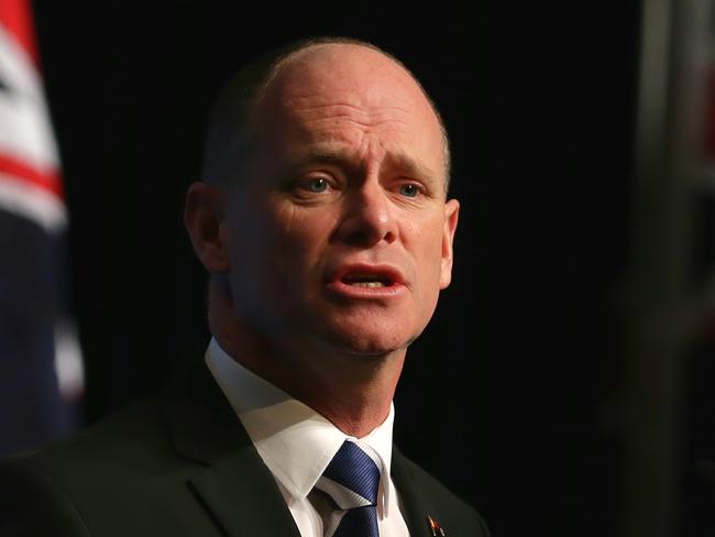 Queensland Premier Campbell Newman speaks during the Liberal Party of Australia 57th Federal Council held at the Sofitel Hotel on Saturday, June 28, 2014, in Melbourne, Australia. Picture: Hamish Blair