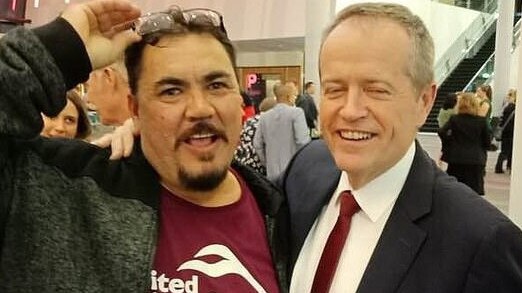 Bill Shorten with Wayne Kurnoth.