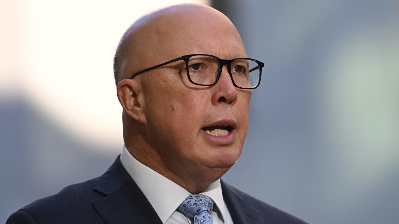 CANBERRA, AUSTRALIA - MAY 15: Opposition Leader Peter Dutton during post budget media interviews at Parliament House on May 15, 2024 in Canberra, Australia. Australia's Labor government is grappling with a slowing economy, weaker commodity prices, soaring housing costs and a softening labor market. It unveiled its federal budget on May 14. The budget is seen as a key opportunity for the Labor government to deliver broad economic support that analysts say is fundamental to re-election chances next year. (Photo by Tracey Nearmy/Getty Images)