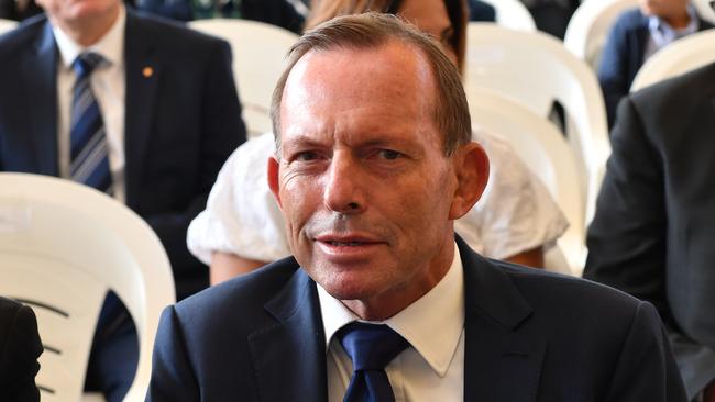 Former prime minister Tony Abbott at a Good Friday Easter service in 2019. Picture: AAP