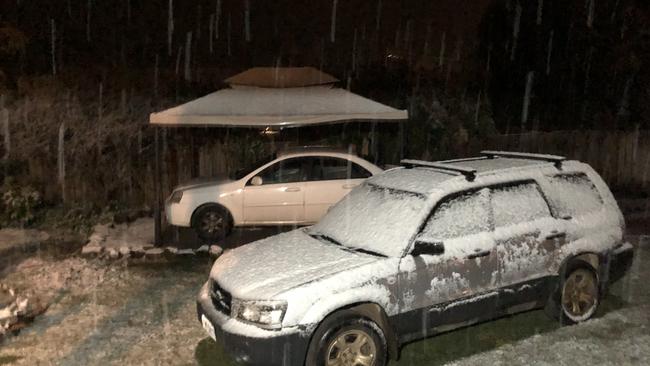 Snow fell in Launceston overnight