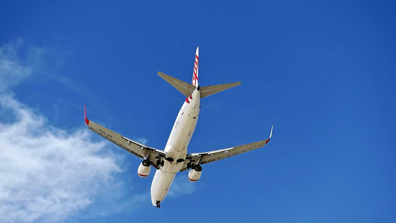 Virgin plane ready to land at Sunshine Coast Airport. Picture: Warren Lynam