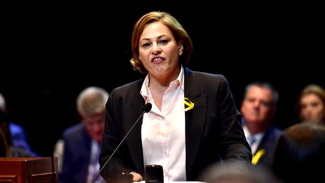 Queensland Treasurer Jackie Trad in Question Time at the State Parliament in Townsville earlier this week Picture: Alix Sweeney