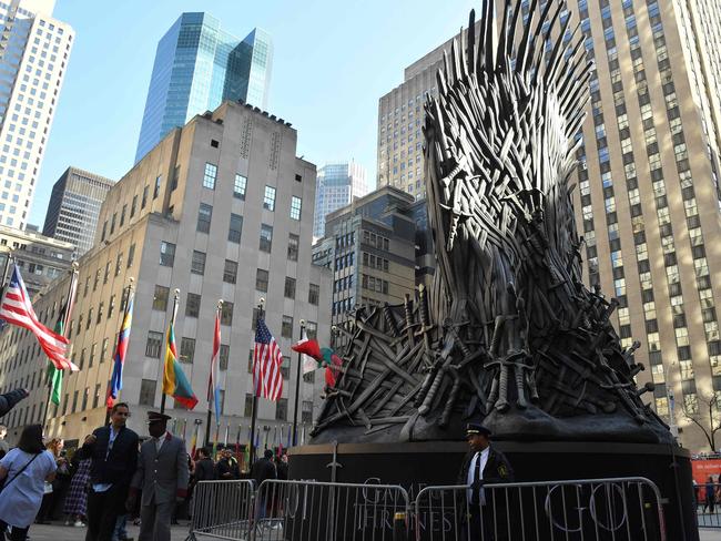 A giant Iron Throne is on display ahead of the 