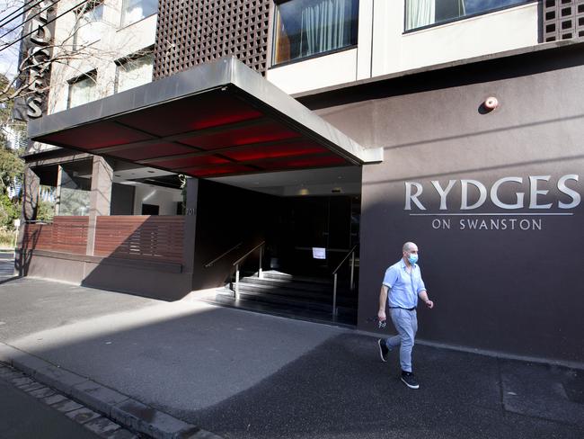 Rydges on Swanston hotel in Melbourne. Picture: NCA NewsWire / David Geraghty