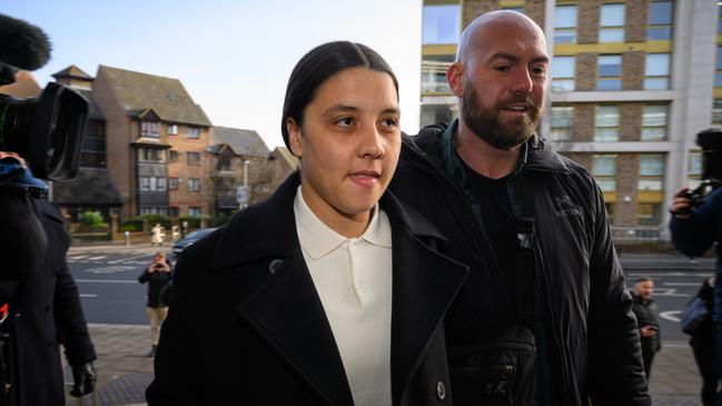 Sam Kerr arrives at Kingston-Upon-Thames Crown Court. Picture: Leon Neal/Getty Images